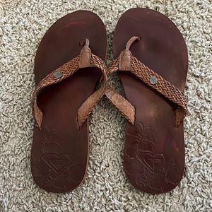 Roxy Leather Flip Flops